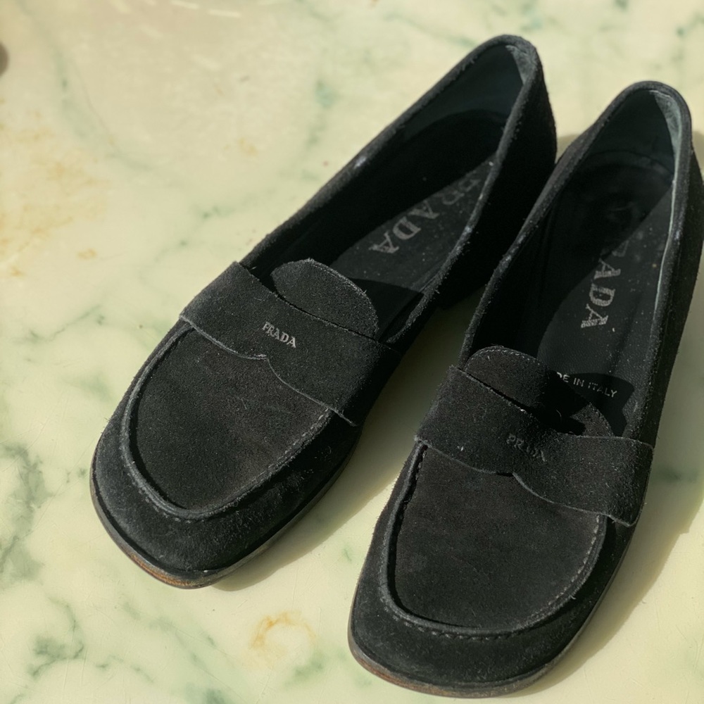 Prada Classic Black Suede Loafer